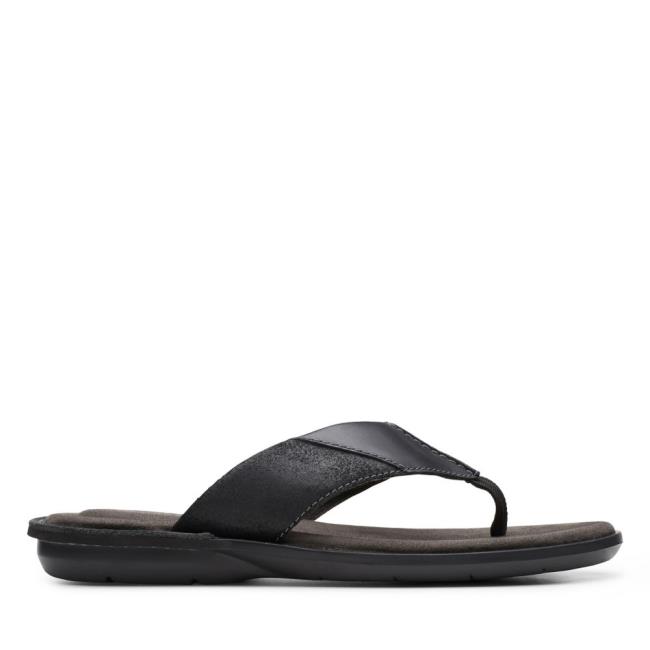 Men\'s Clarks Ellison Easy Sandals Black | CLK568LGI