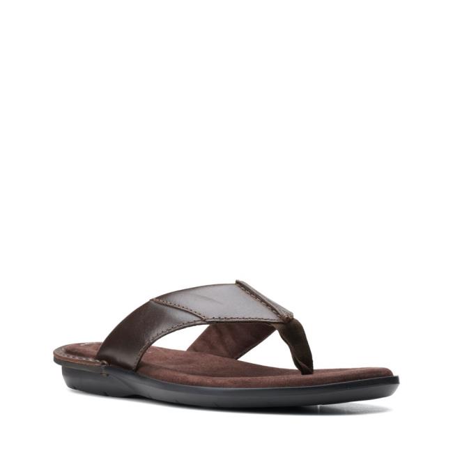 Men's Clarks Ellison Easy Sandals Dark Brown | CLK471BDA