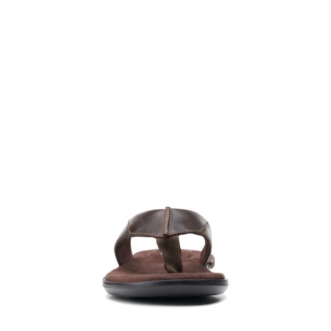 Men's Clarks Ellison Easy Sandals Dark Brown | CLK471BDA