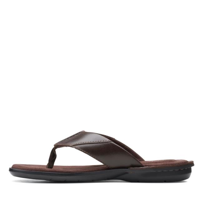 Men's Clarks Ellison Easy Sandals Dark Brown | CLK471BDA