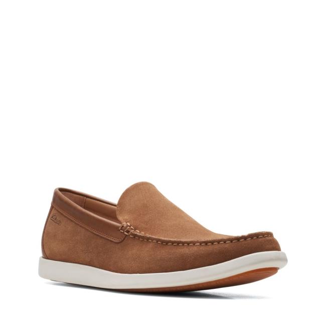 Men's Clarks Ferius Creek Loafers Brown | CLK104GZY