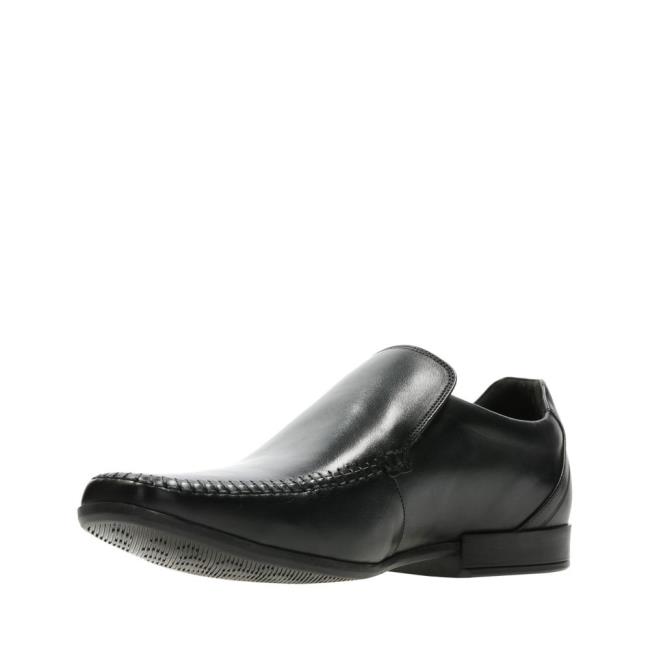 Men's Clarks Glement Seam Black Shoes Black | CLK481ZLI