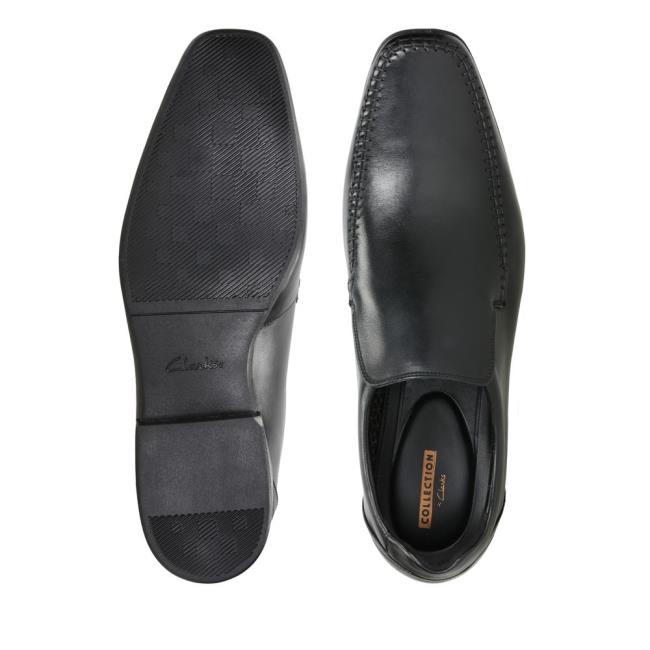 Men's Clarks Glement Seam Black Shoes Black | CLK481ZLI