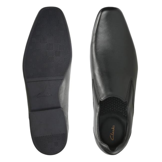 Men's Clarks Glement Slip Loafers Black | CLK107JGA