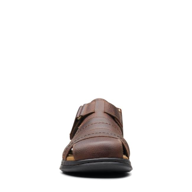 Men's Clarks Hapsford Cove Sandals Brown | CLK837HAZ