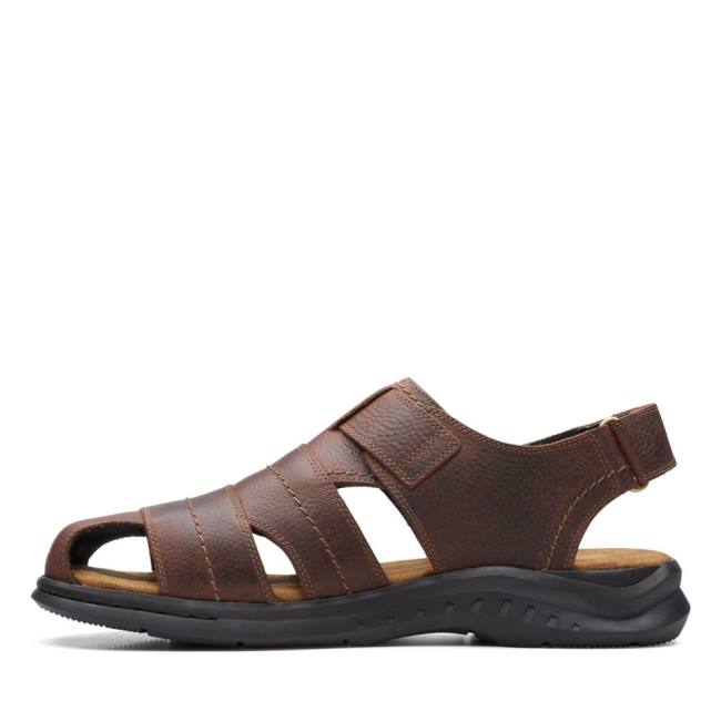 Men's Clarks Hapsford Cove Sandals Brown | CLK837HAZ