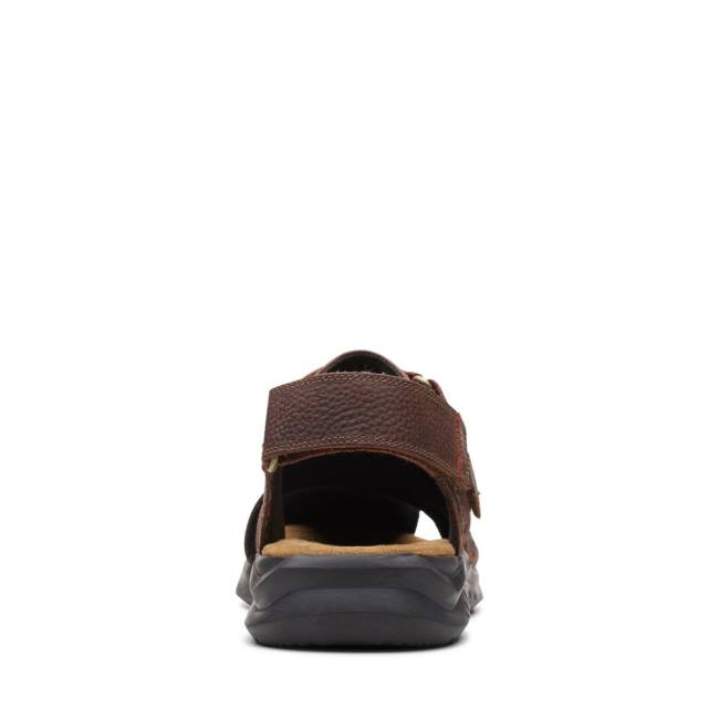 Men's Clarks Hapsford Cove Sandals Brown | CLK837HAZ