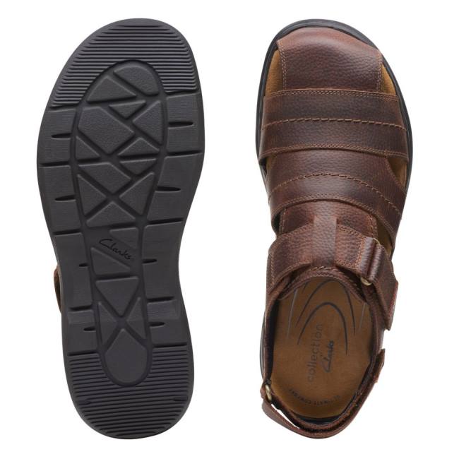 Men's Clarks Hapsford Cove Sandals Brown | CLK837HAZ