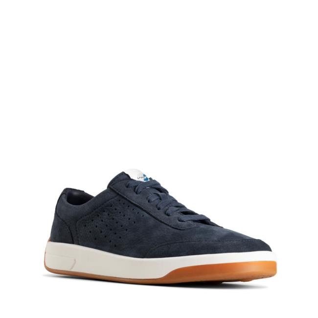 Men's Clarks Hero Air Lace Sneakers Navy | CLK258QWV