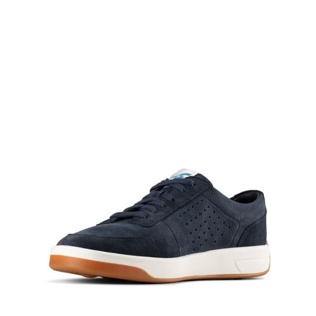 Men's Clarks Hero Air Lace Sneakers Navy | CLK258QWV