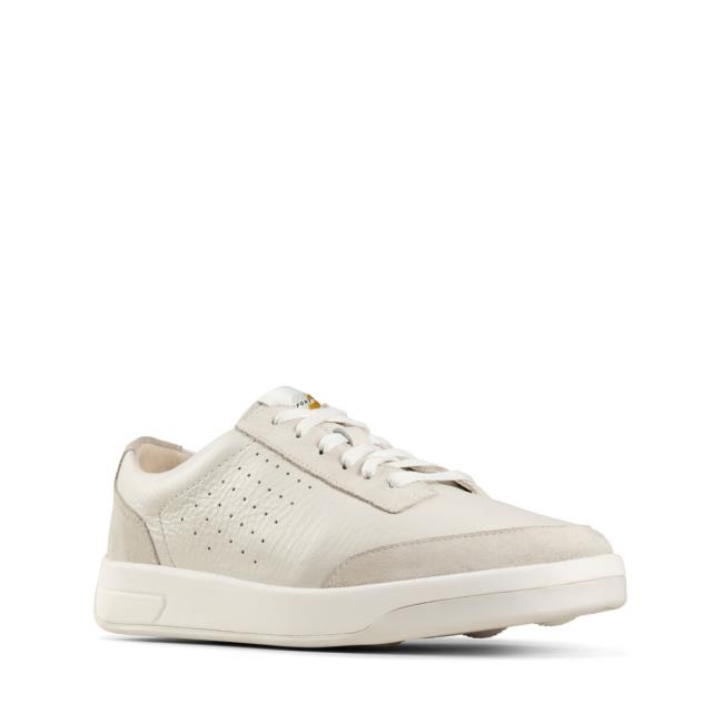 Men's Clarks Hero Air Lace Sneakers White | CLK706ZHG