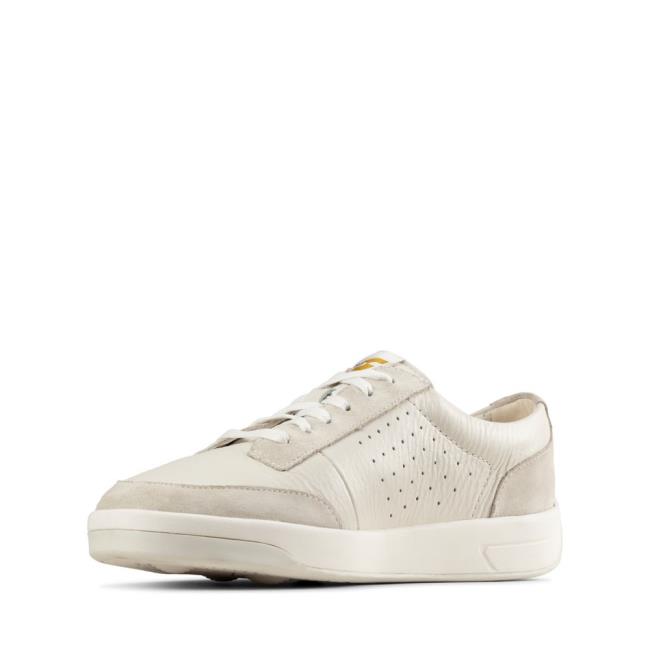 Men's Clarks Hero Air Lace Sneakers White | CLK706ZHG