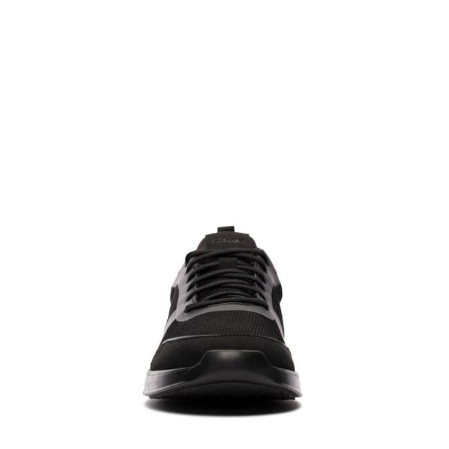 Men's Clarks LT Lace Sneakers Black | CLK869NGY