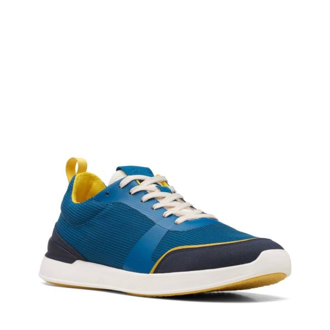 Men's Clarks LT Lace Sneakers Blue | CLK569ZHT