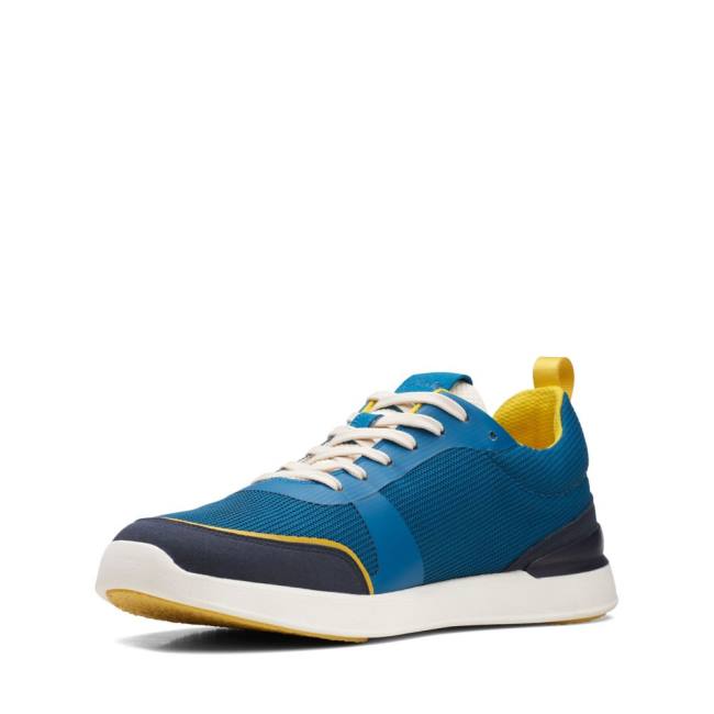 Men's Clarks LT Lace Sneakers Blue | CLK569ZHT