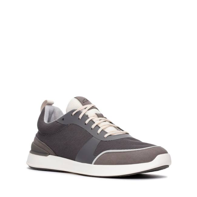 Men's Clarks LT Lace Sneakers Grey | CLK493OTH