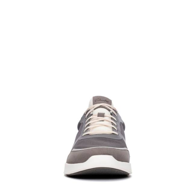 Men's Clarks LT Lace Sneakers Grey | CLK493OTH