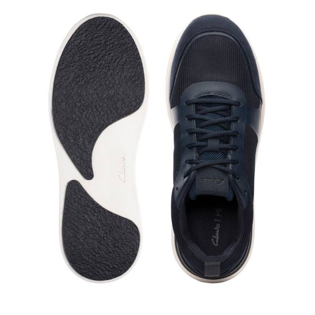 Men's Clarks LT Lace Sneakers Navy | CLK051WOG