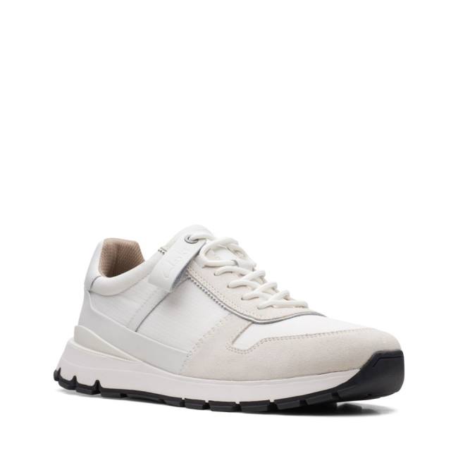 Men's Clarks Move Lite Race Sneakers White | CLK194QTU