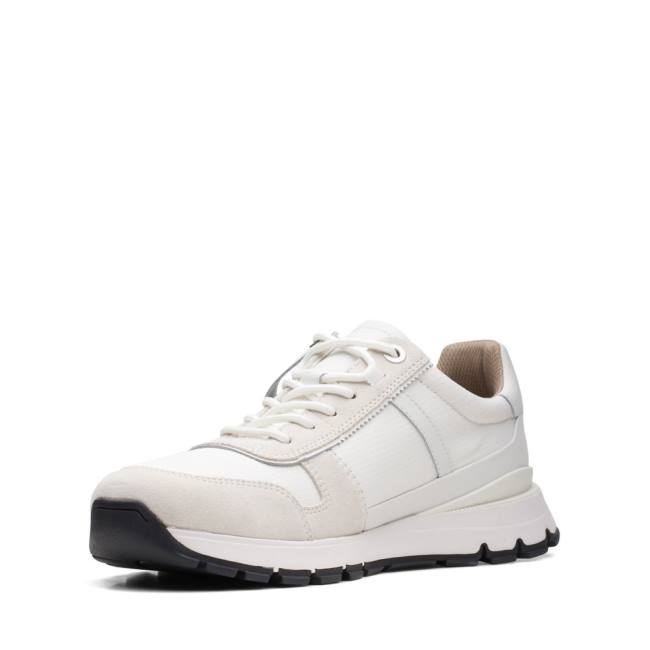 Men's Clarks Move Lite Race Sneakers White | CLK194QTU