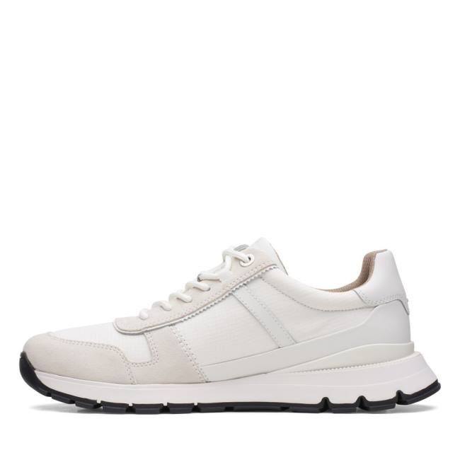 Men's Clarks Move Lite Race Sneakers White | CLK194QTU