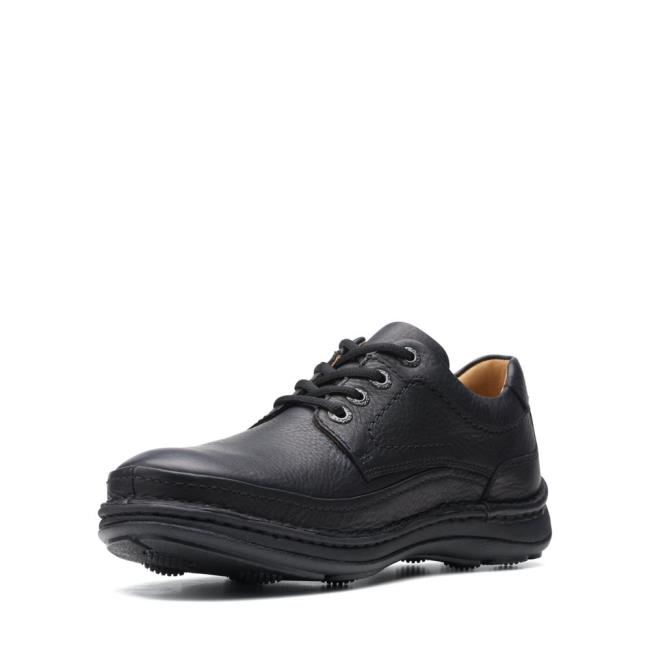 Men's Clarks Nature Three Black Shoes Black | CLK250BDU