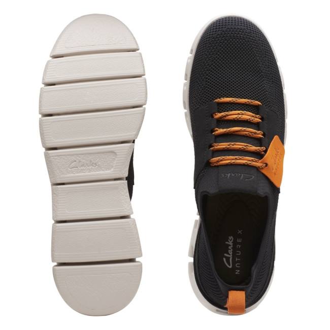 Men's Clarks Nature X Lo Sneakers Black | CLK937NBA