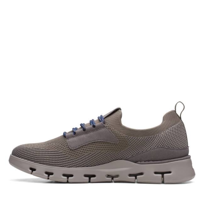 Men's Clarks Nature X Lo Sneakers Grey | CLK529JPF