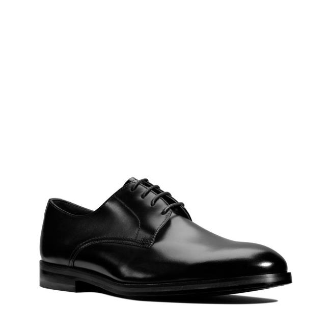 Men's Clarks Oliver Lace Black Shoes Black | CLK827BUT