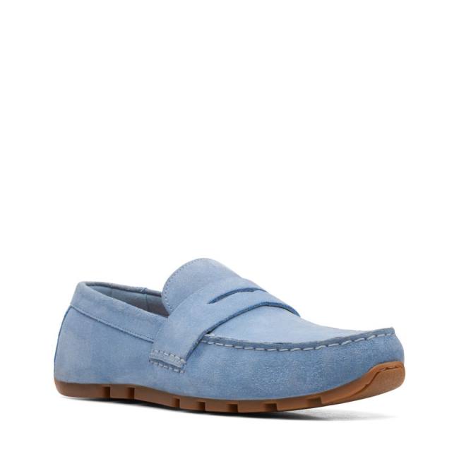 Men's Clarks Oswick Bar Loafers Blue | CLK439XRW