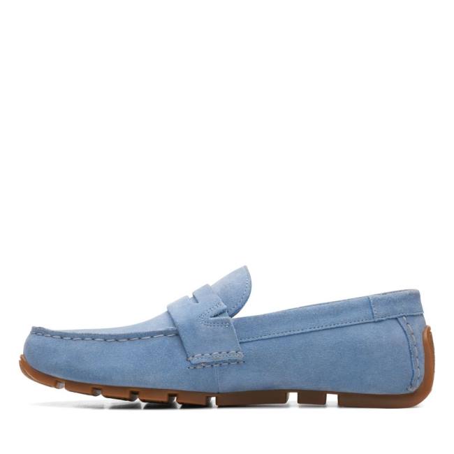 Men's Clarks Oswick Bar Loafers Blue | CLK439XRW