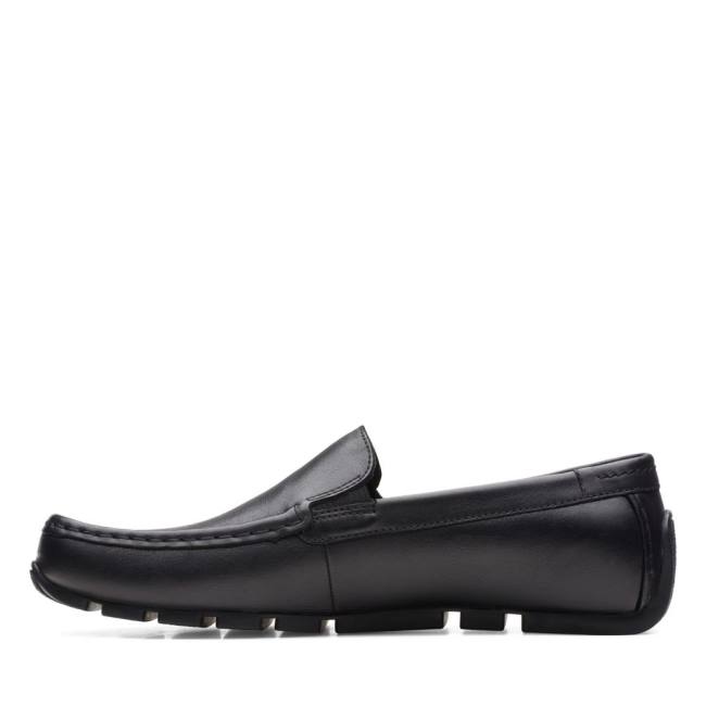 Men's Clarks Oswick Plain Loafers Black | CLK638WAM