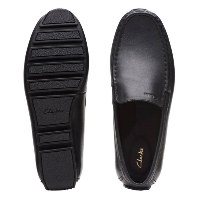 Men's Clarks Oswick Plain Loafers Black | CLK638WAM