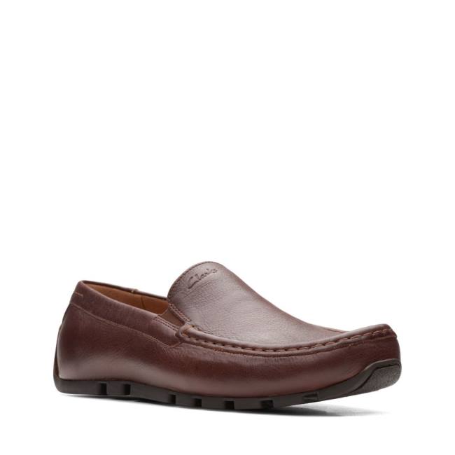 Men's Clarks Oswick Plain Loafers Dark Brown | CLK396SKC