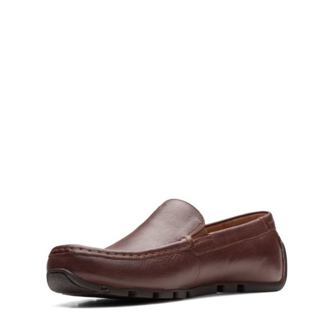 Men's Clarks Oswick Plain Loafers Dark Brown | CLK396SKC