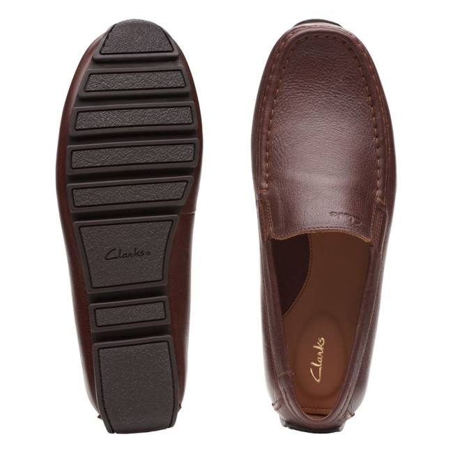 Men's Clarks Oswick Plain Loafers Dark Brown | CLK396SKC