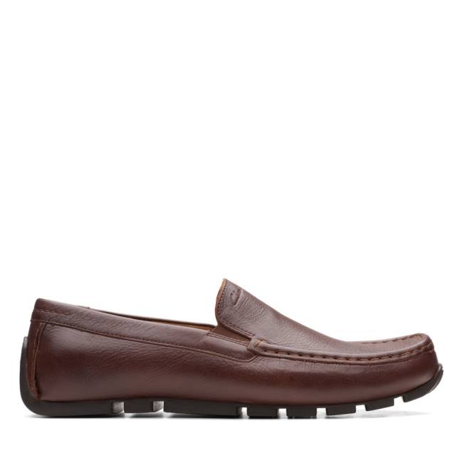 Men\'s Clarks Oswick Plain Loafers Dark Brown | CLK396SKC