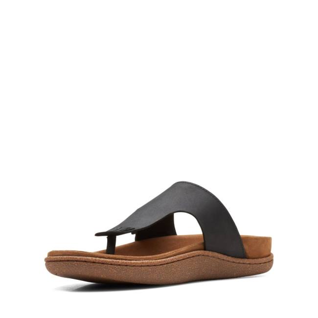 Men's Clarks Pilton Post Sandals Black | CLK140LRT