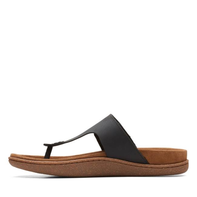 Men's Clarks Pilton Post Sandals Black | CLK140LRT