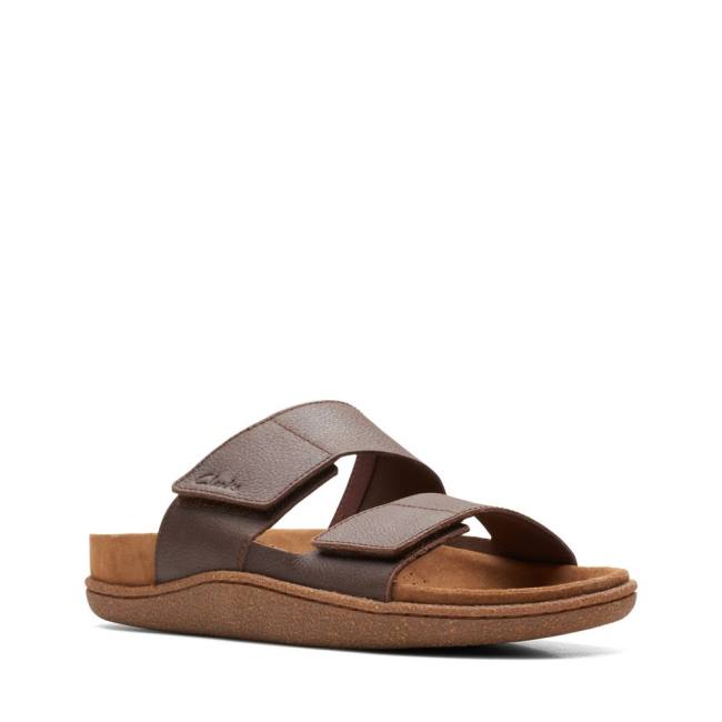 Men's Clarks Pilton Strap Sandals Brown | CLK036WLA