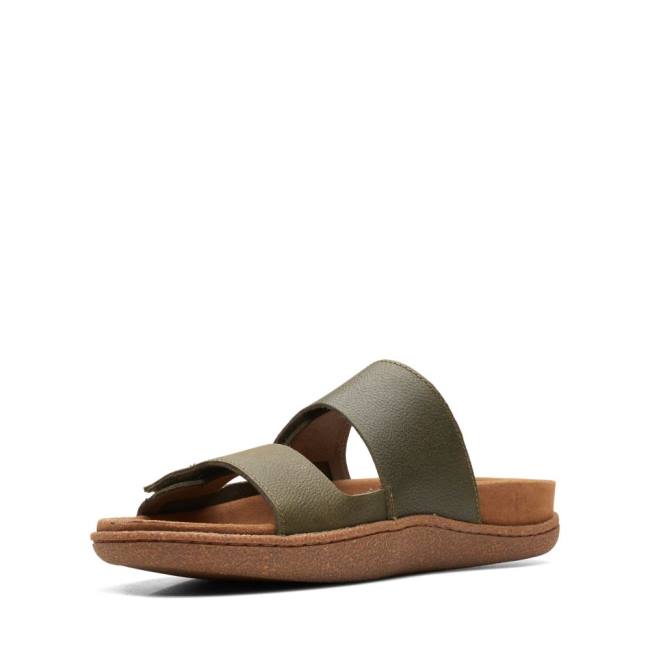 Men's Clarks Pilton Strap Sandals Dark Olive | CLK053EMQ