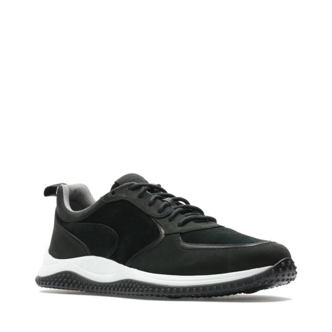 Men's Clarks Puxton Run Sneakers Black | CLK986SBN