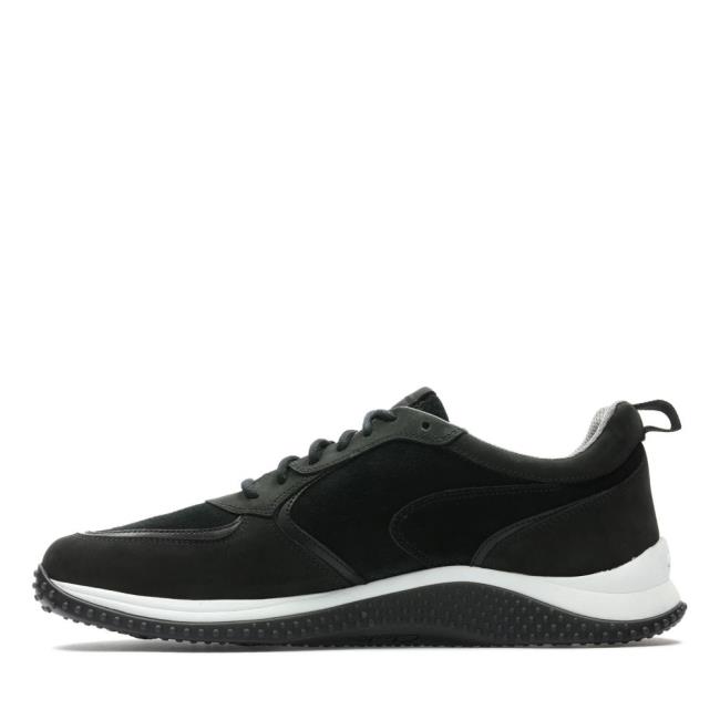 Men's Clarks Puxton Run Sneakers Black | CLK986SBN