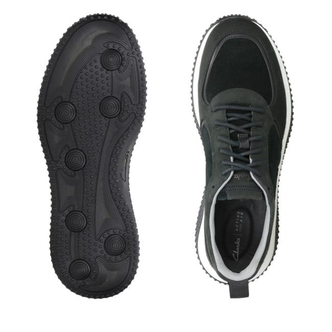 Men's Clarks Puxton Run Sneakers Black | CLK986SBN