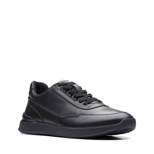 Men's Clarks Race Lite Lace Sneakers Black | CLK731DPA