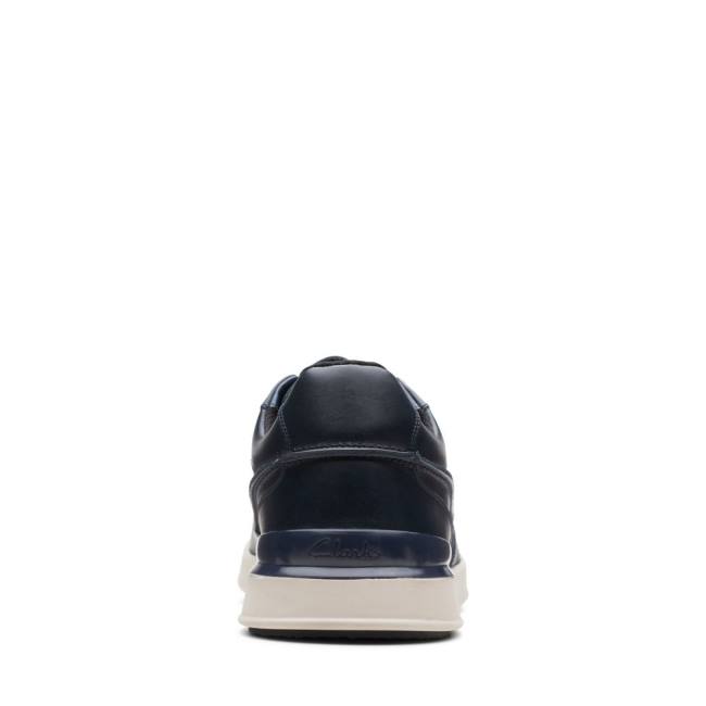 Men's Clarks Race Lite Lace Sneakers Navy | CLK813YRG