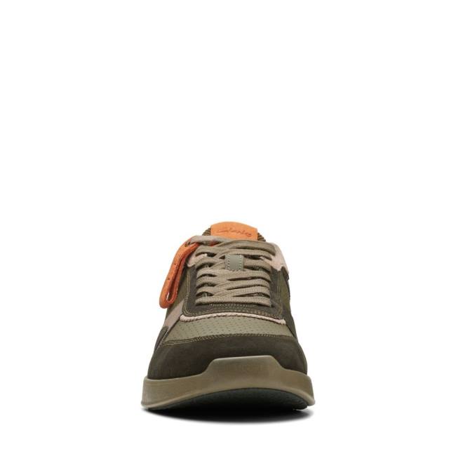 Men's Clarks Race Lite Tor Sneakers Dark Green | CLK903ZNQ