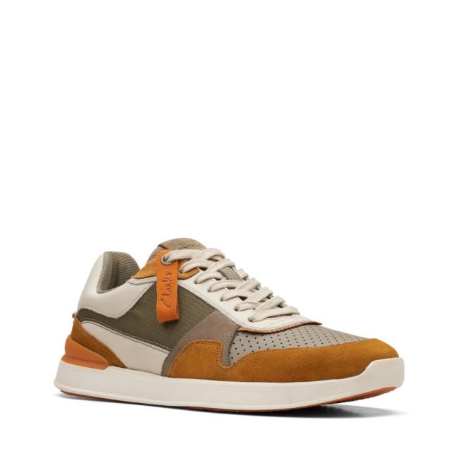 Men's Clarks Race Lite Tor Sneakers Olive | CLK931UHC