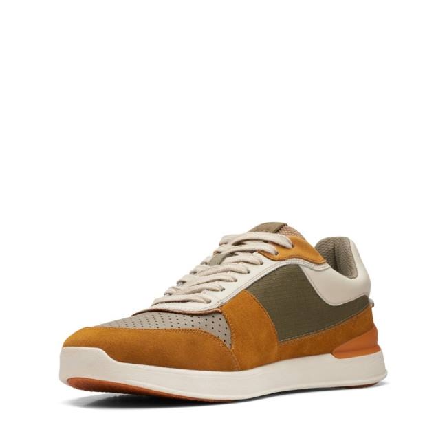 Men's Clarks Race Lite Tor Sneakers Olive | CLK931UHC