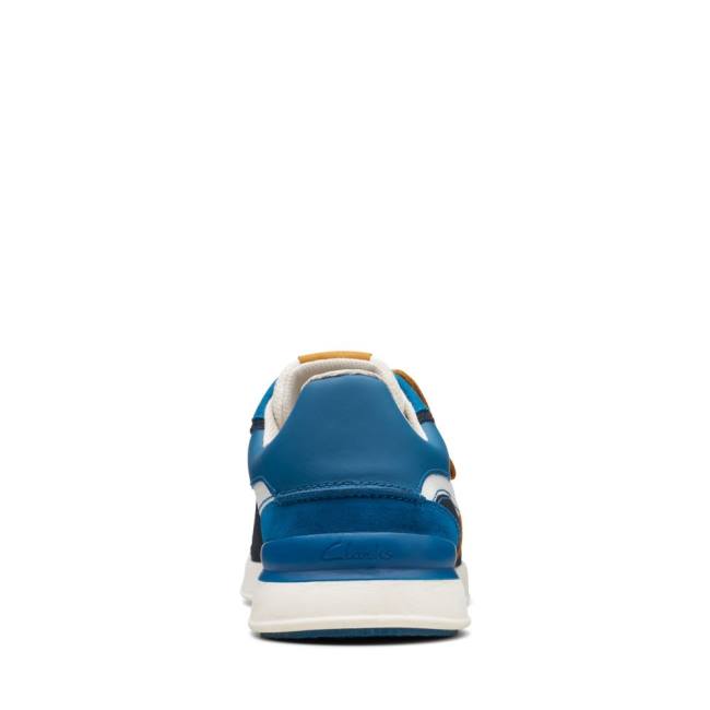 Men's Clarks Race Lite Tor Sneakers White / Blue | CLK947VGY